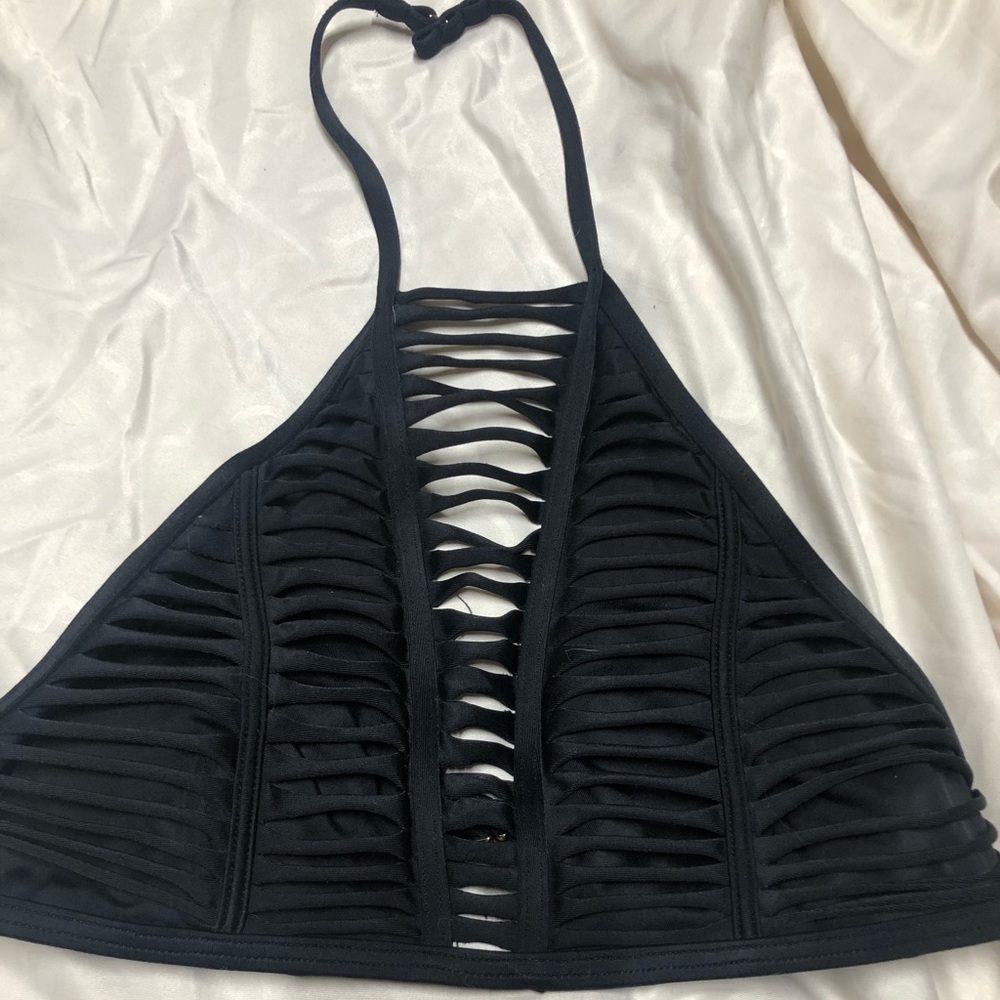 Black cut out bikini top